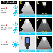 Outdoor Solar Street Light (6500 Lumens LED Lights), IP65 Rated Motion-Activated Durable Security Wall Lamp, 3 Modes Remote Control, Solar Setup Saves Time and Wiring, 2/4-Pack for Garden Decor