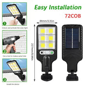 Outdoor Solar Street Light (6500 Lumens LED Lights), IP65 Rated Motion-Activated Durable Security Wall Lamp, 3 Modes Remote Control, Solar Setup Saves Time and Wiring, 2/4-Pack for Garden Decor