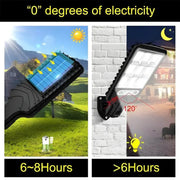 Outdoor Solar Street Light (6500 Lumens LED Lights), IP65 Rated Motion-Activated Durable Security Wall Lamp, 3 Modes Remote Control, Solar Setup Saves Time and Wiring, 2/4-Pack for Garden Decor