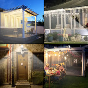 Outdoor Solar Street Light (6500 Lumens LED Lights), IP65 Rated Motion-Activated Durable Security Wall Lamp, 3 Modes Remote Control, Solar Setup Saves Time and Wiring, 2/4-Pack for Garden Decor
